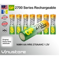 GP 2700 Rechargeable AA Battery 1PCs | NiMH 1.2V | 270AAHC HR6 | Long Lasting | KTV mic battery