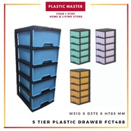 5 Tier Plastic Drawer. Plastic Cabinet, Plastic Storage Felton FCT488 READY STOCK