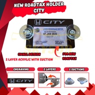 Car Roadtax Holder Acrylic Color With Suction Cup 2024 Version New Size For Honda City