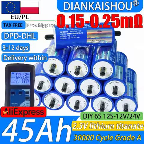 DIANKAISHOU LTO 66160K Lithiun Titanate LTO 2.3V 45Ah Yinlong Battery 10C DIY 12V 24V for Car Audio 