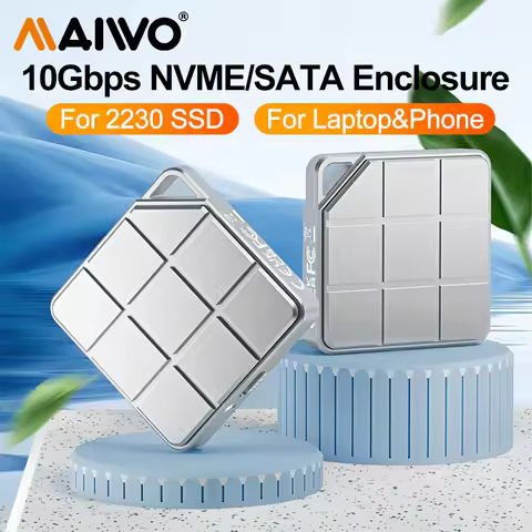 MAIWO M.2 2230 NVMe SATA SSD Enclosure External SSD Case Tool-Free Type-C 3.2 Gen2 To NVMe PCI-E Cas