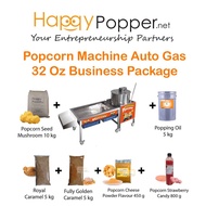 Happypopper Package Commercial Mesin Pop corn Popcorn Machine Maker Gas Auto 32oz Heavy Duty燃气爆米花机配套