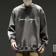 sweat shirt men sweatshirt cotton sweatshirt oversized Surat leher bulat dicetak t-shirt lengan panj