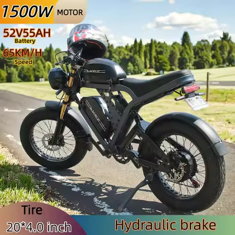 AKEZ E-bike 1500W motor 52V55Ah dual battery 20inch fat tire off-road electric bike unisex all-terra
