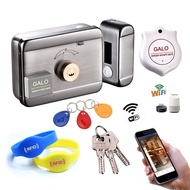 Wifi Electric Gate Access Control System Electronic Integrated RFID Door Rim Lock With Ring Remote A