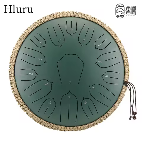 Hluru Music Drum 15 Notes Glucophone Steel Tongue Drum 13 Inch 15 Notes D Tone Ethereal Drum Percuss