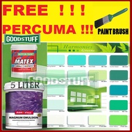 5 LITER SANCORA MAGNUM EMULSION NIPPON SUPER MATEX WATER PAINT JOTUN DULUX EXTERIOR OR INTERIOR PAINTS -Harmonies Greens