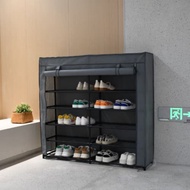 Shoe Rack with Cover 115x28x110 Cm Grey - Stora