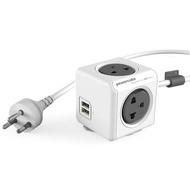 Allocacoc ปลั๊กไฟ PowerCube Extended USB (Cable 1.5M) - Gray