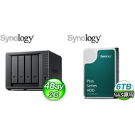 ☆促銷組合★ Synology 群暉 DiskStation DS423+ 4Bay NAS 網路儲存伺服器+Synology HAT3300 PLUS 6TB 3.5吋 5400轉 256MB NAS硬碟(X2)