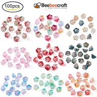 Beebeecraft 100pcs Electroplate Glass Beads Trumpet Flower 8.5x8x5.5mm Hole: 1mm for Jewelry Making