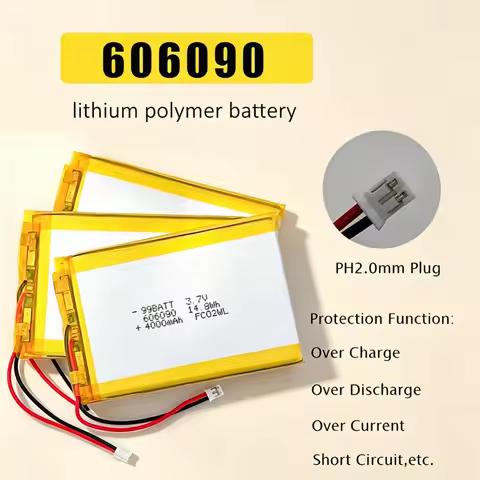 3.7V 4000mAh 606090 Li-Polymer Battery Li LiPo for Power Bank Tablet MP3/MP4 Player GPS Bluetooth Sp