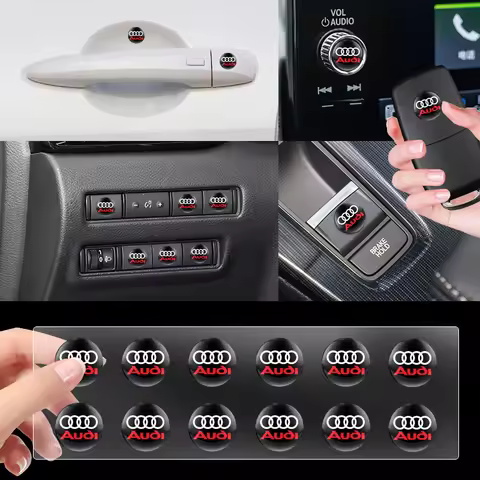 10pcs Car Key Steering Wheel Decoration Random Stickers For Audi A1 A2 A3 8L 8P 8V A4 B5 B6 B7 B8 A5