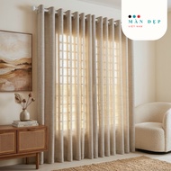 Beige curtains made of high-quality, soft Chiffon Linen for main window and door decoration MandepVi
