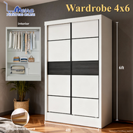 [FREE Installation] Mesra 4x6Ft Sliding Anti Jump Wardrobe Storage Cabinet  Wardrobe 4x6  Sliding Do