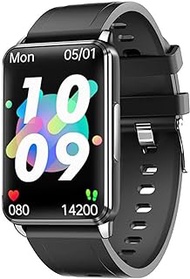 Fashion Smart Watch For Men Women Fitness Tracker With Blood Pressure Heart Rate Monitor Non-invasive Blood Sugar Test,Black Best Gift