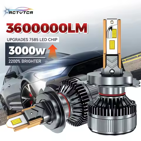 ACTVTCA 6000k H7 LED Headlight Bulbs 3600000LM H1 H4 H11 9005 9006 Super Bright 6 Copper Tube LED He