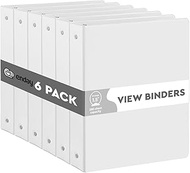 3 Ring Binder 1.5 Inch White, 1 ½ inch Binder Clear View Cover with 2 Inside Pockets, Colored School