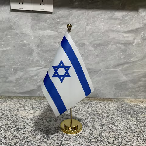 TIKI FLAG Office Desk Flag Israel Flag 14x21cm polyester Desk Ornaments Flags Israel Country Banner