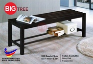 Big Tree Full Solid Wooden Bench Chair  / 4ft Bench Chair / Kerusi Panjang Kayu / Rubber Wood Shoes 