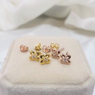 Exclusive Limited Edition Italian Au585 Natural Diamond Flower Earrings