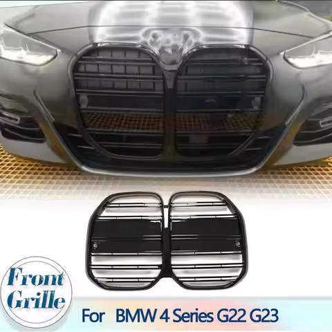 Car Front Bumper Grille for BMW 4 Series G22 G23 430i 2021-2022 ABS Glossy Black Replacement Racing 