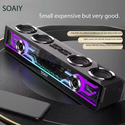 SOAIY SH01 TV/PC Sound Bar Subwoofer Desktop HIFI 6D Stereo Surround Sound System E-sports Wired Gam