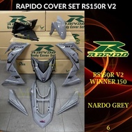 RAPIDO COVER SET RS150R/RS150 V2 WINNER 150 (6) NARDO GREY (STICKER TANAM/AIRBRUSH) COVERSET