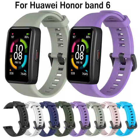 Many colors new Silicone watch Straps For Huawei Honor band 6 smart watchband Replacement Bracelet f