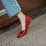 Bow Red Shoes Women's New Soft  Shoes Women's Flat Shoes