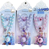 Elsa elsa Children Necklace Girls Luminous Pearl Jewelry Accessories elsa Jewelry Frozen Decoration 