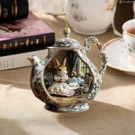 [Woyao2] Easter Home Decor Items In Teacup Warm Home 2d Acrylic Pendant Bapa Pendant Car NM