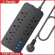 EU Plug Power Strip 3 USB 1 Type-C Multi Plug Socket with Extension Cable Power Multi Tap 2000W Char
