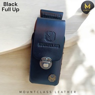 Mountclass dompet hp Pinggang Pria Double Slot Kulit Sapi Asli 100% Original Terbaru