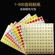1-500 Round Number Sticker Number Number Label Sticker Round Label Paper Number Red Number Number St