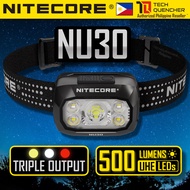 Nitecore NU30 Headlamp 500 Lumens-USB-C Rechargeable 1500mAh Battery - 3 Light Sources - IP66 - UHE