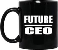 Designsify Gifts, Future CEO, 11oz Black Coffee Mug Ceramic Tea-Cup Drinkware with Handle, for Birthday Anniversary Mothers Day Fathers Day Parents Day Party, to Men Women Him Her Friend Mom Dad Wife