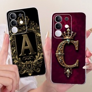 For Vivo Y29 4G Y29s Y29t 5G Fashion Crown Initial Letter Couple Phone Case Vivo Y29 4G Y29S Y29T 5G