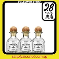 Patron Silver Tequila 5cl Triple Bottles Miniature w/o Gift Box