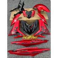 COVERSET Y15ZR MX KING MERAH HITAM STIKER TANAM BRAND EXCITER