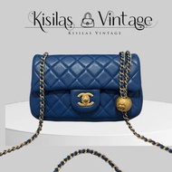 Chanel Lambskin 20cm 藍色金球