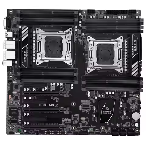 HUANANZHI X79-16D Dual CPU Socket Motherboard with 16 DDR3 Memory Slots Built-in VGA Video Output 2 