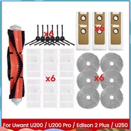 25PCS for  U200/U200 Pro/ 2 Plus/U250 Vacuum Cleaner Brush HEPA Filter Mop Cloth Dust Bag Replacemen