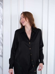 Gold button-down shirt