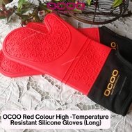 OCOO Red Colour High Temperature Resistant Silicone Gloves (Long)