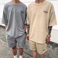 Short Sleeve Suit Dropped Shoulder Five Points T Cotton Shorts Couple Wear Alignment [MT71]