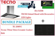 TECNO HOOD AND HOB BUNDLE PACKAGE FOR ( ISA9298 &amp; TG 208VC) / FREE EXPRESS DELIVERY