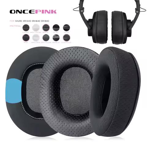 Oncepink Replacement Ear Pads for Shure SRH440 SRH840 SRH940 Headphone Thicken Cushion Earcups Headb