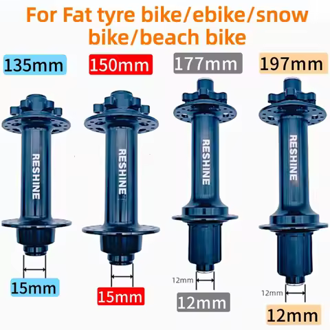 Snow Beach 32H/36H Fat Bike Hub, 15x135/150 12x177/197mm Thru-Axle Alloy HG Rear/Front Ebike Wheel S
