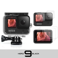 Gopro Hero 9 Black Tempered Glass Waterproof Housing Case for Go Pro 12 11 10 9 Black Accessories Set